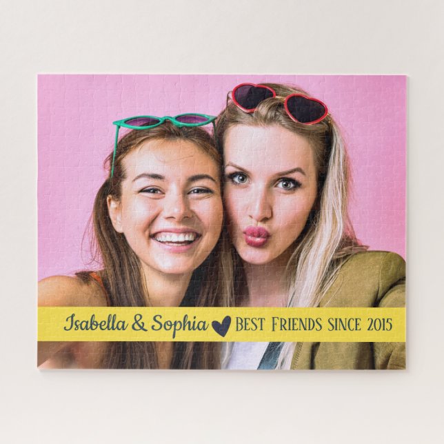 Quebra-cabeça Melhor Amigo Desde modelo de foto personalizada mo (Horizontal)