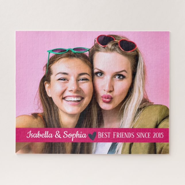 Quebra-cabeça Melhor Amigo Desde modelo de foto personalizada mo (Horizontal)