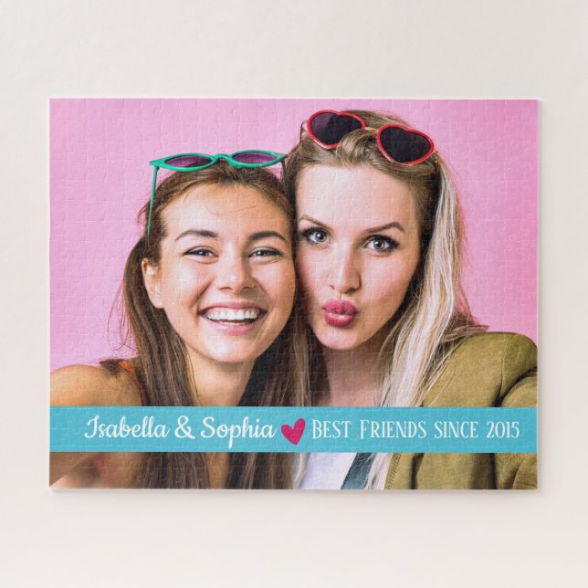 Quebra-cabeça Melhor Amigo Desde modelo de foto personalizada mo (Horizontal)