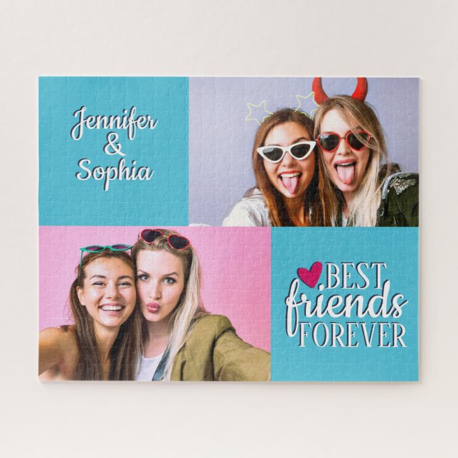 Quebra-cabeça Melhor Amigo para sempre duas imagens modelo moder (Horizontal)