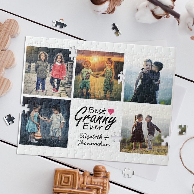 Quebra-cabeça Melhor Avó Alguma Vez Moderna Colagem de Fotos Avó (Criador carregado)