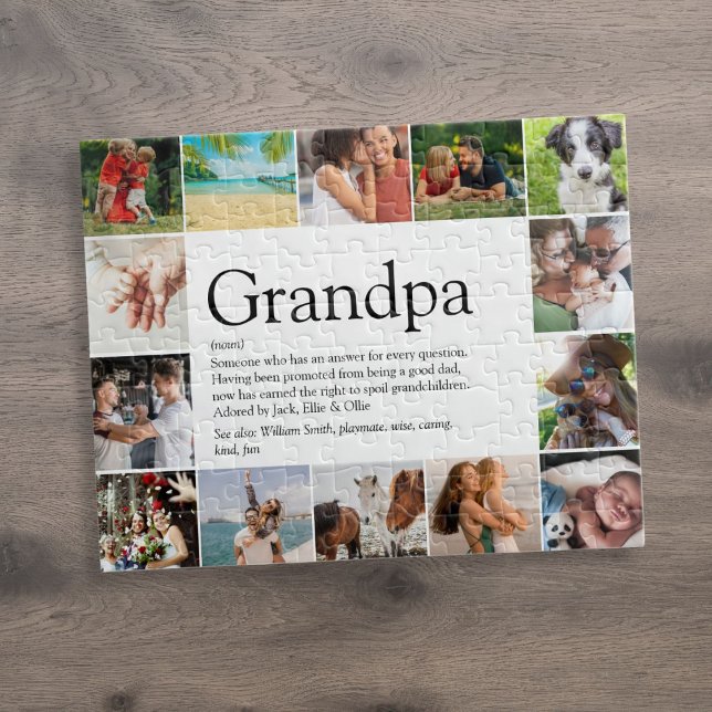Quebra-cabeça Melhor Avô, Avô, Papa Definição 14 Foto (Best Grandpa Grandad Papa Definition 14 Photo Jigsaw Puzzle)
