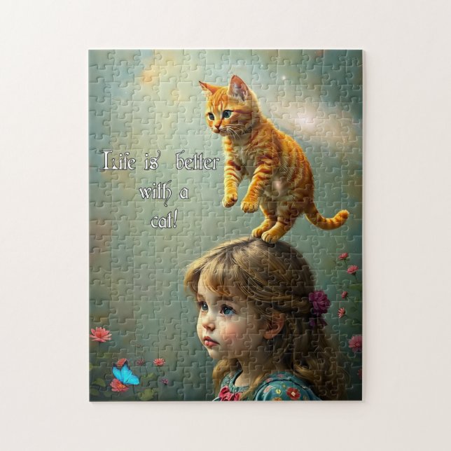 Quebra-cabeça Melhor com um gato (Vertical)