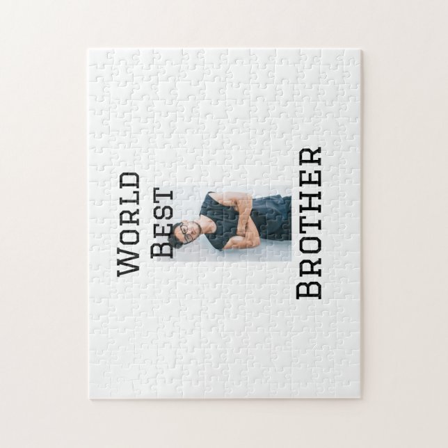 Quebra-cabeça Melhor irmão do mundo adiciona nome texto esportes (Vertical)