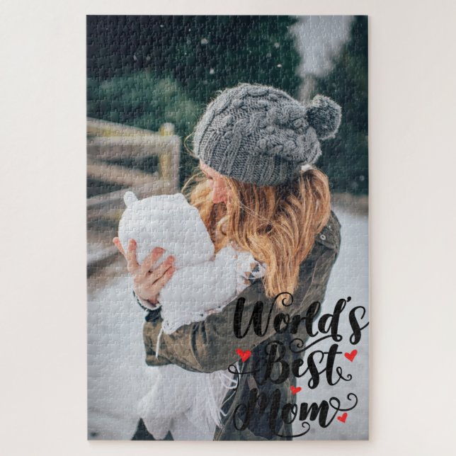 Quebra-cabeça Melhor Mãe do Mundo | Foto Personalizada (Vertical)