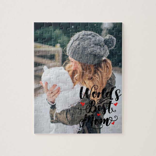 Quebra-cabeça Melhor Mãe do Mundo | Foto Personalizada (Vertical)