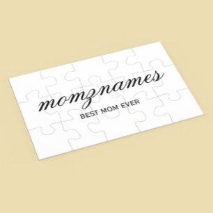 Quebra-cabeça Melhor Mãe Personalizada Nome De Caligrafia