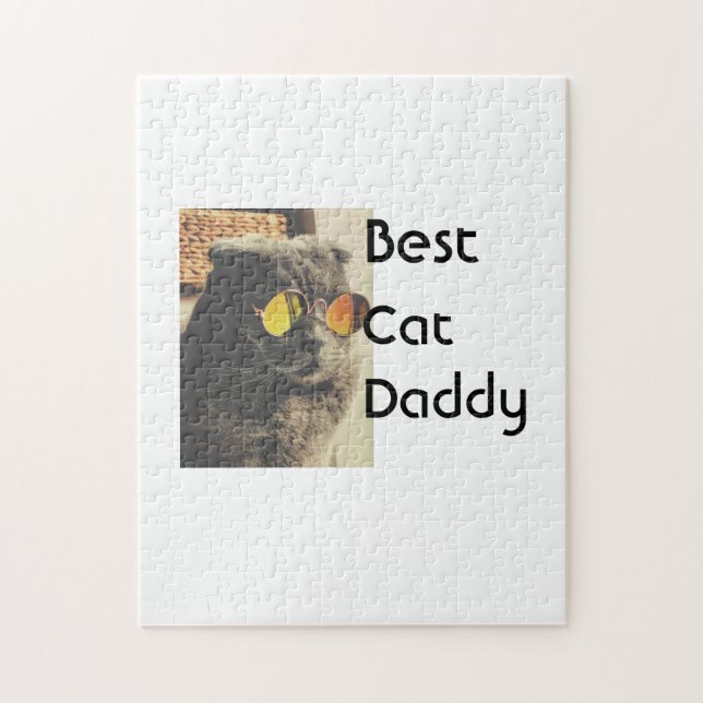 Quebra-cabeça Melhor modelo de presente de nome de foto de gato  (Vertical)