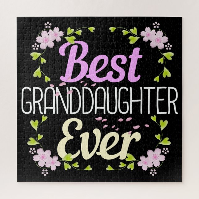 Quebra-cabeça Melhor neta de sempre - Floral (Vertical)