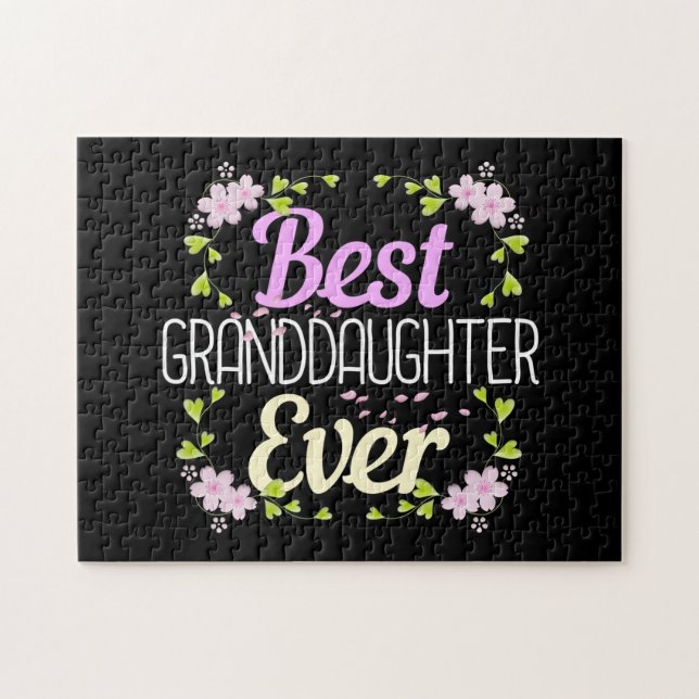 Quebra-cabeça Melhor neta de sempre - Floral (Horizontal)