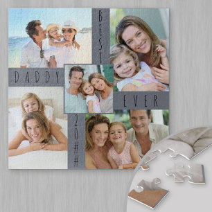 Quebra-cabeça Melhor Pai de Colagem de Fotos Personalizado de 5
