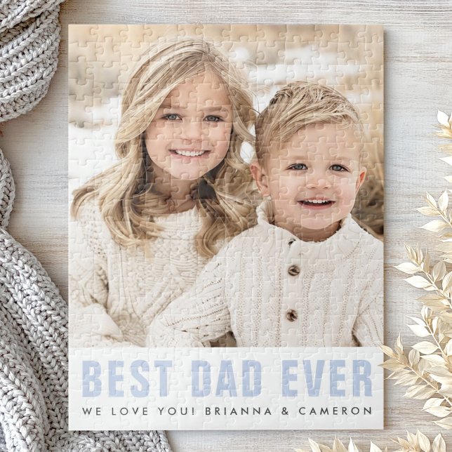 Quebra-cabeça Melhor pai do mundo feliz dia dos pais foto (Best dad ever happy father's day photo jigsaw puzzle)