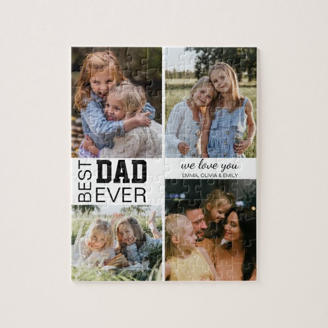 Quebra-cabeça Melhor Pai Fotos Personalizadas (Vertical)