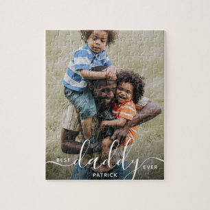 Quebra-cabeça Melhor Papai do Mundo Nome Personalizado Foto Dia