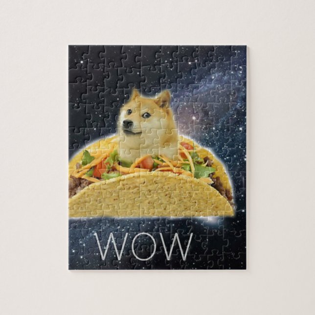 Quebra-cabeça meme do taco espacial doge (Vertical)