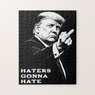 Quebra-cabeça Meme Engraçado Trump Dedo do Meio 2026