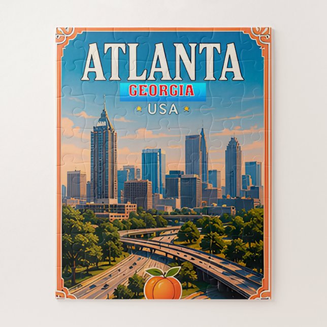Quebra-cabeça Memória de Férias em Atlanta Geórgia 🍑 (Vertical)