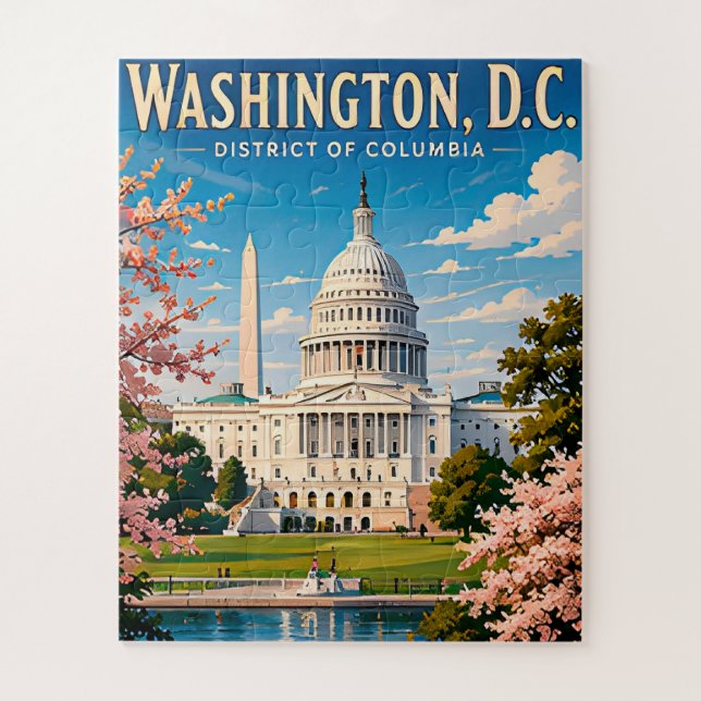 Quebra-cabeça 🏛️ Memória de Viagem ao Capitólio de Washington D (Vertical)