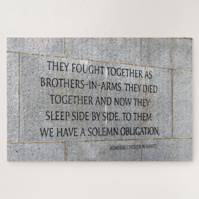 Quebra-cabeça Memória dos Veteranos da Segunda Guerra Mundial (Horizontal)