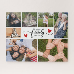 Quebra-cabeça Memórias da família 7 fotos colagem texto manuscri