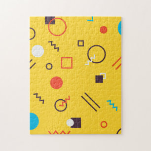 Quebra-cabeça Memphis geométrica urbana legal, única, moderna