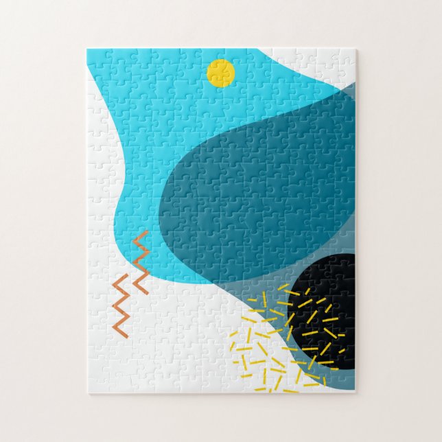 Quebra-cabeça Memphis, legal, moda, urbana, ilustração moderna (Vertical)