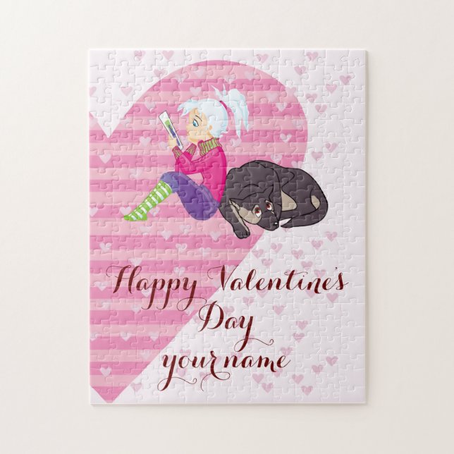 Quebra-cabeça Menina apaixonada (Vertical)