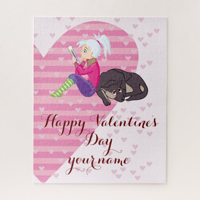 Quebra-cabeça Menina apaixonada (Vertical)