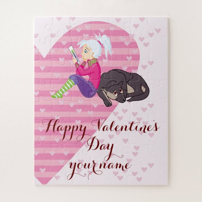 Quebra-cabeça Menina apaixonada (Vertical)