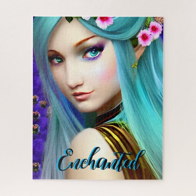 Quebra-cabeça Menina Bonita de Conto de Fadas Encantado (Vertical)