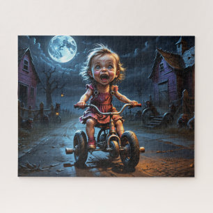 Quebra-cabeça Menina Bonita Na Bicicleta Horroriza Fantasia