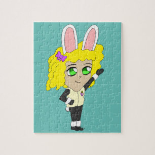 Quebra-cabeça menina coelho chibi