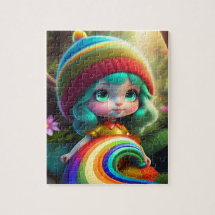 Quebra-cabeça Menina Colorida de Cabelo