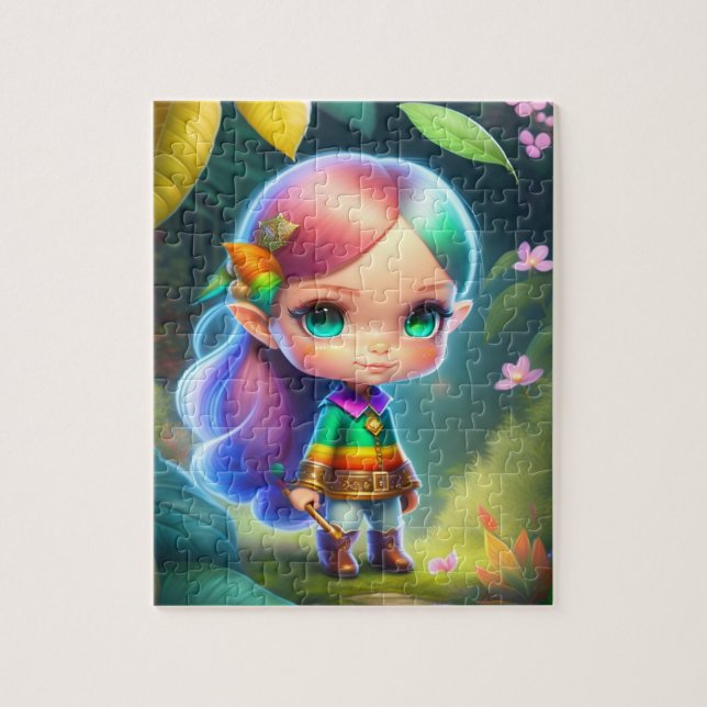 Quebra-cabeça Menina Elfa Pequenina e Fofa (Vertical)