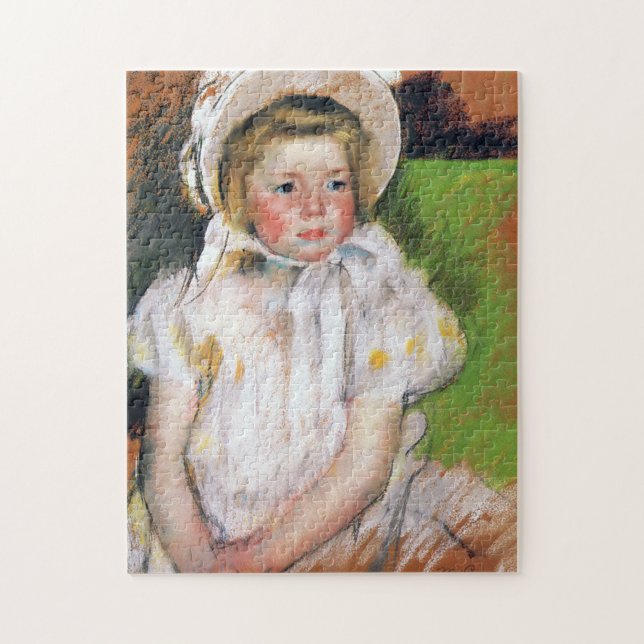 Quebra-cabeça Menina em um Bonnet Branco, Mary Cassatt (Vertical)