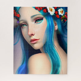 Quebra-cabeça Menina Encantada bonito com Flores | Fadas