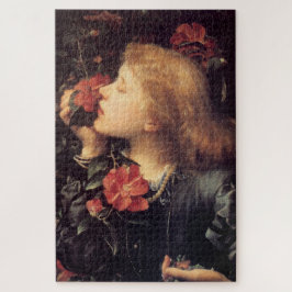 Quebra-cabeça Menina Escolhendo uma Flor Bonita (por G.F. Watts)