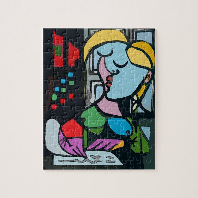Quebra-cabeça Menina no Tablet 2 (Vertical)