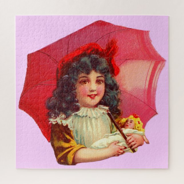 Quebra-cabeça menina vitoriana e sua boneca (Vertical)