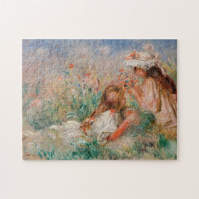 Quebra-cabeça Meninas na grama | Pierre-Auguste Renoir (Horizontal)