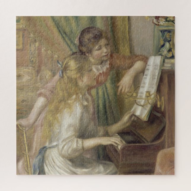 Quebra-cabeça Meninas no Impressionista Piano Renoir (Vertical)