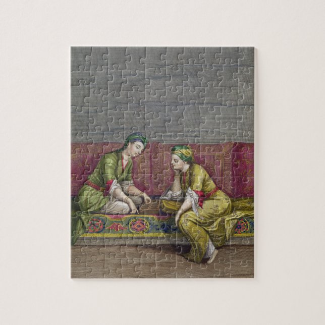 Quebra-cabeça Meninas turcas, jogando Mangala, século XVIII (Vertical)