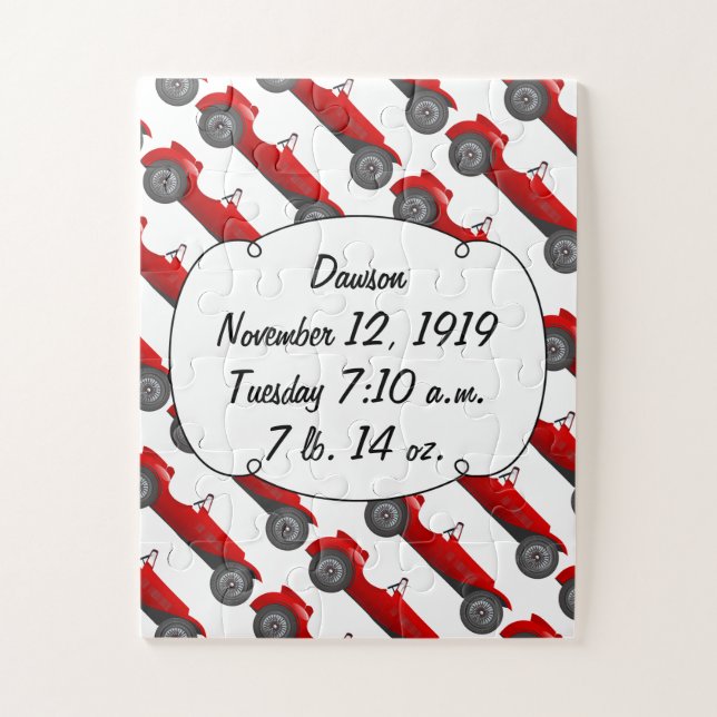 Quebra-cabeça Menino Clássico Personalizado - Registro de Nascim (Vertical)