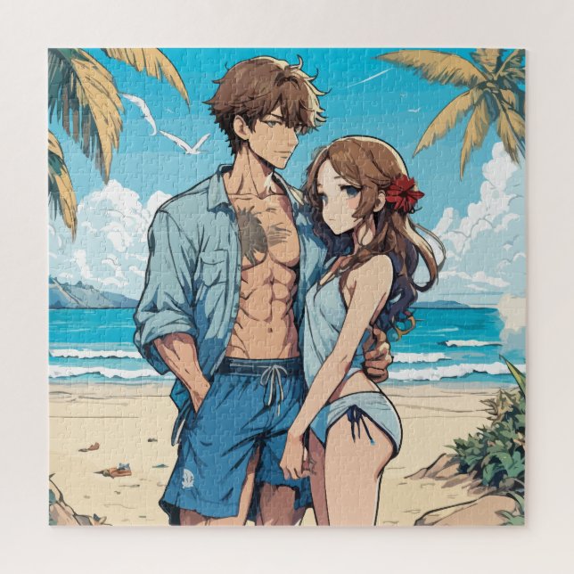 Quebra-cabeça Menino e menina de anime (Vertical)