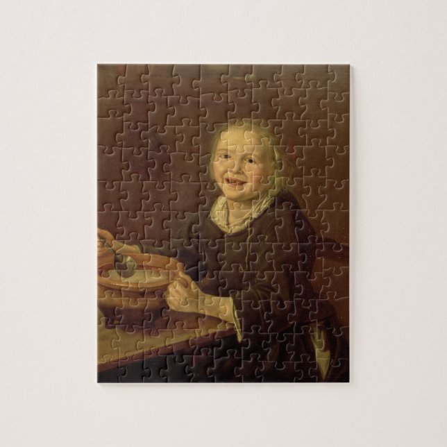 Quebra-cabeça Menino que come o papa de aveia (óleo em canvas) (Vertical)