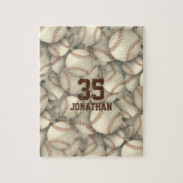 Quebra-cabeça meninos com padrão personalizado de baseball