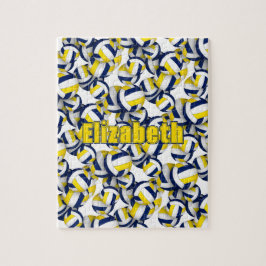 Quebra-cabeça Meninos esportivos seleção de vôlei de ouro azul