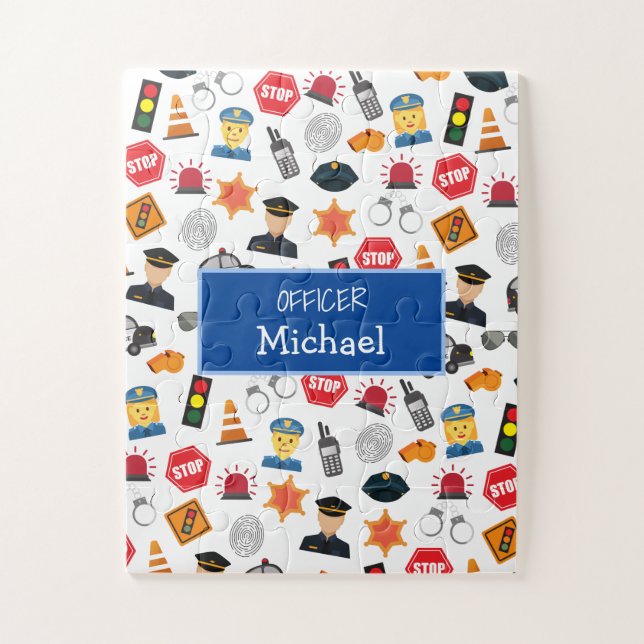 Quebra-cabeça Meninos Policiais Patterna Crianças (Vertical)