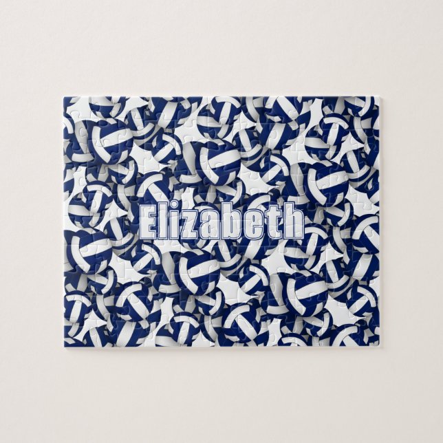 Quebra-cabeça Meninos: seleção de vôlei azul (Horizontal)