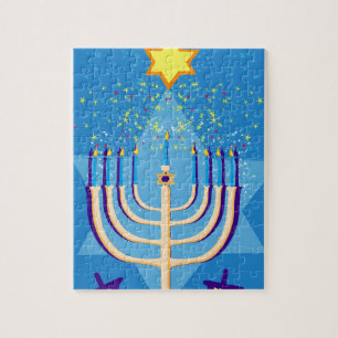 Quebra-cabeça menorah de hanukkah